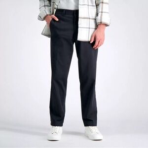 Haggar Relaxed Straight Life Khaki Chinos Sz 40X31 Dark Brown/Grey